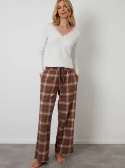 Marron - Threadbare pyjama en coton à manches longues