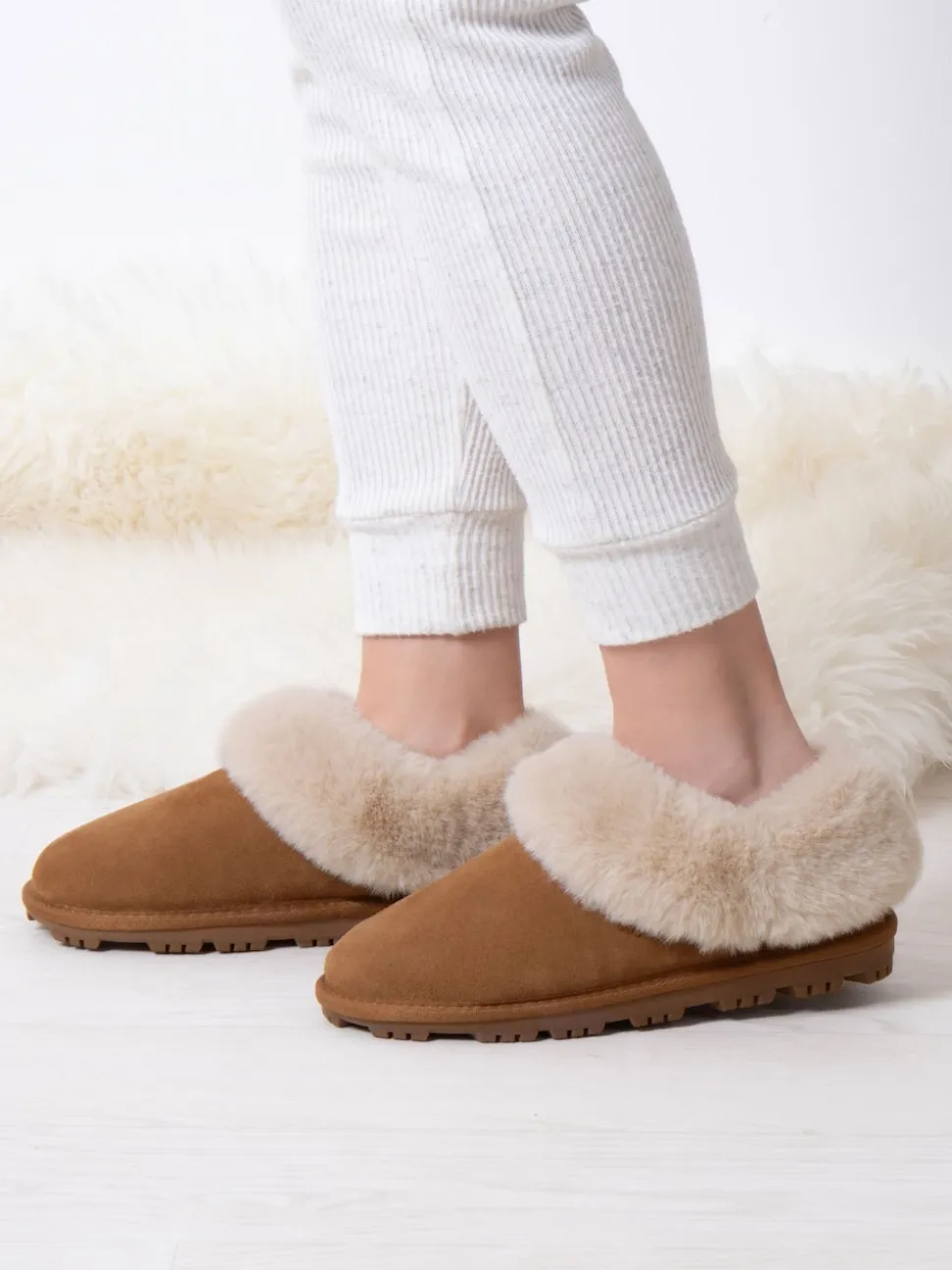 Marron - Totes Ladies Isotoner Real Suede chaussons Slippers