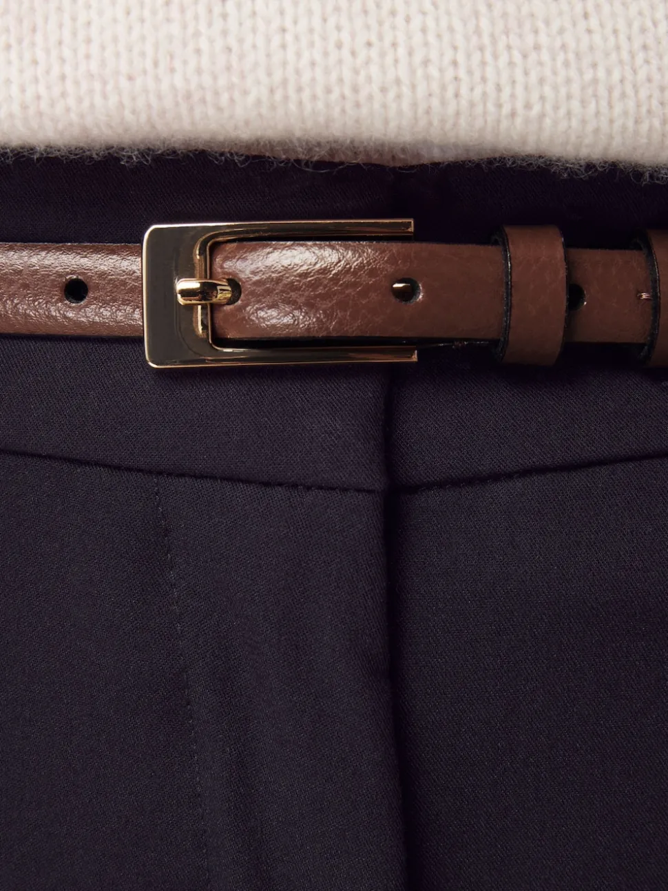 Marron café - Ceinture N. Premium Skinny Made In Italie en Cuir