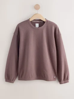 Marron café à rayure - Lot de 2 pyjamas à manches longues gaufrés confortables