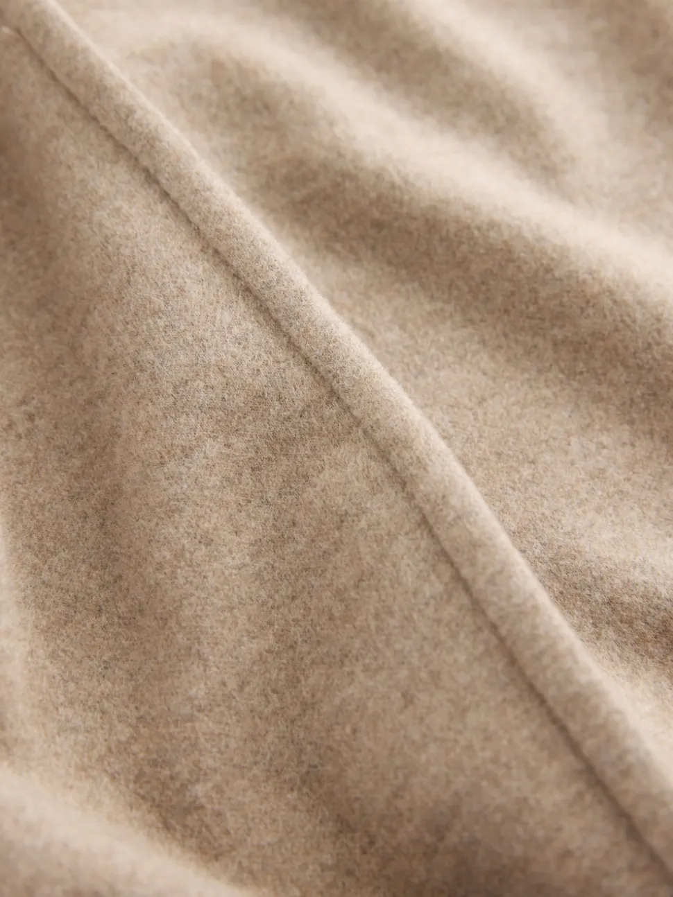 Marron café - Sweat-shirt à manches longues à col souple avec finition brossée douce