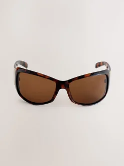 Marron écaille de tortue - Lunettes de soleil enveloppantes