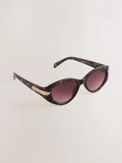 Marron écaille de tortue - Lunettes de soleil ovales