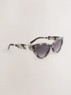 Marron écaille de tortue - Lunettes de soleil fines œil-de-chat