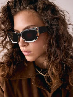 Marron écaille de tortue - Lunettes de soleil carrées