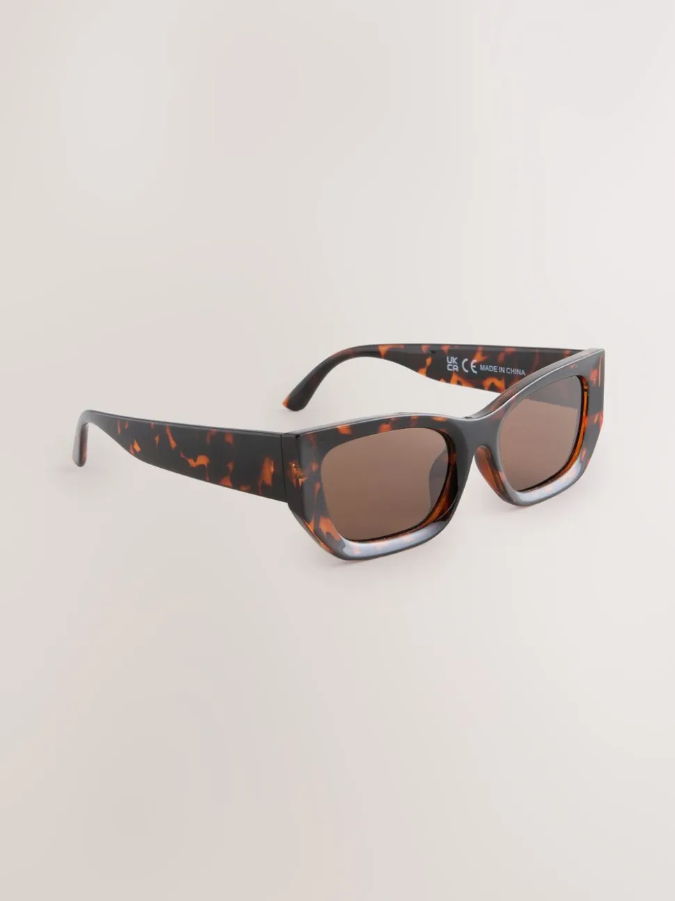 Marron écaille de tortue - Lunettes de soleil carrées