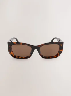 Marron écaille de tortue - Lunettes de soleil carrées