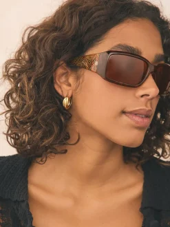 Marron écaille de tortue - Lunettes de soleil enveloppantes