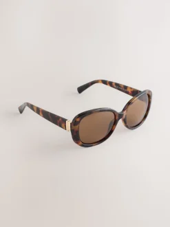 Marron écaille de tortue - Lunettes de soleil cache-cœur carrées