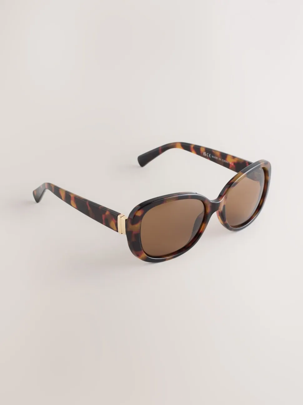 Marron écaille de tortue - Lunettes de soleil cache-cœur carrées