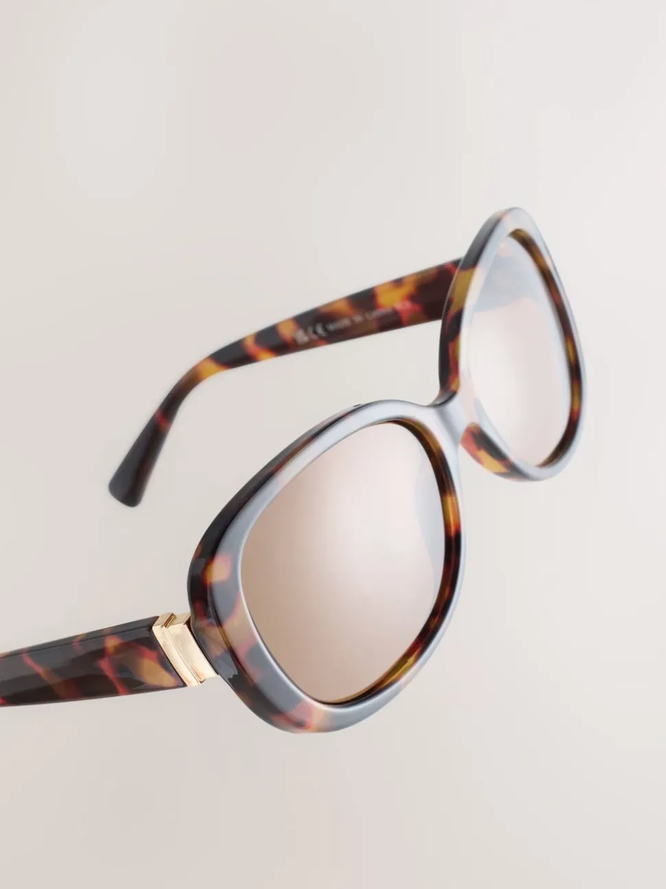 Marron écaille de tortue - Lunettes de soleil cache-cœur carrées