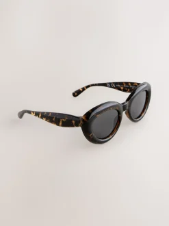 Marron écaille de tortue - Lunettes de soleil ovales