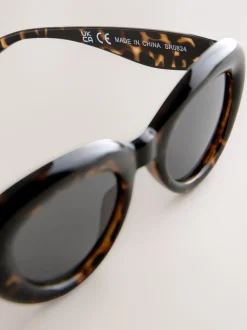 Marron écaille de tortue - Lunettes de soleil ovales