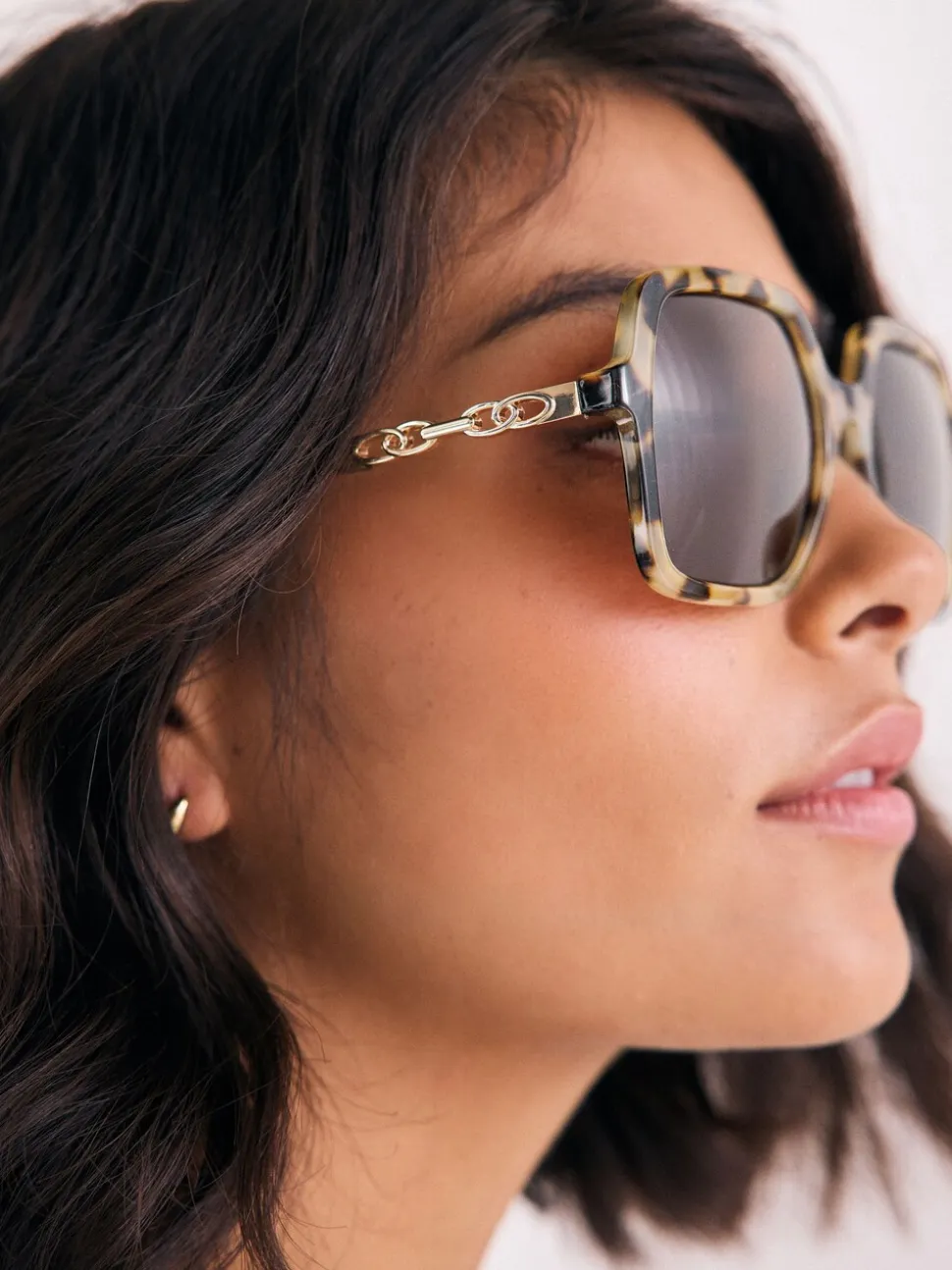 Marron écaille de tortue - Grandes Lunettes de soleil carrées