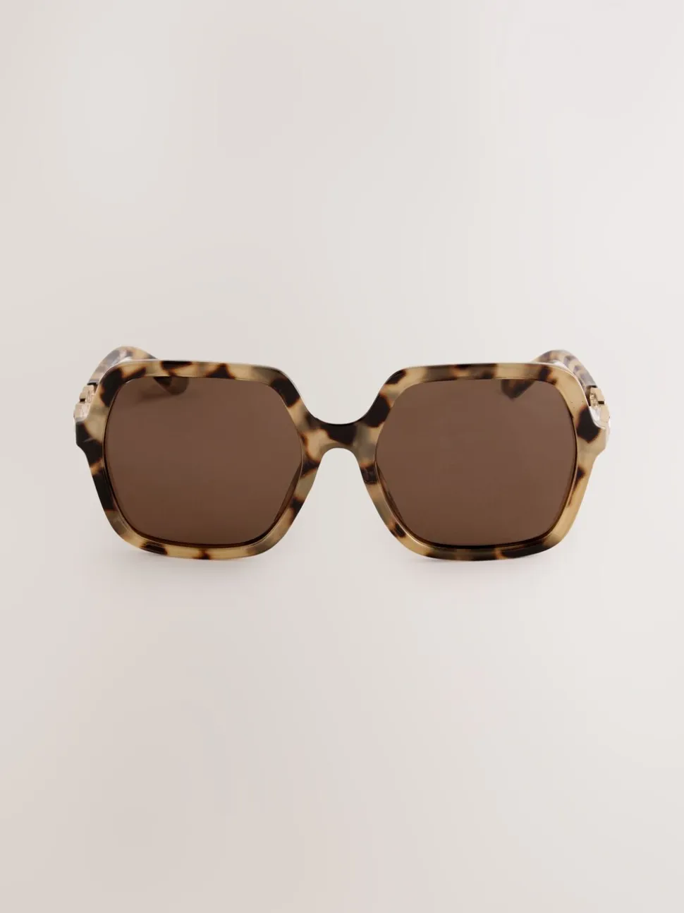 Marron écaille de tortue - Grandes Lunettes de soleil carrées