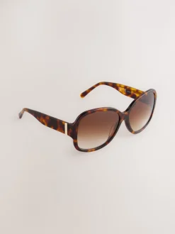 Marron écaille de tortue - Lunettes de soleil enveloppantes en acétate