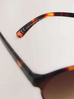 Marron écaille de tortue - Lunettes de soleil rondes
