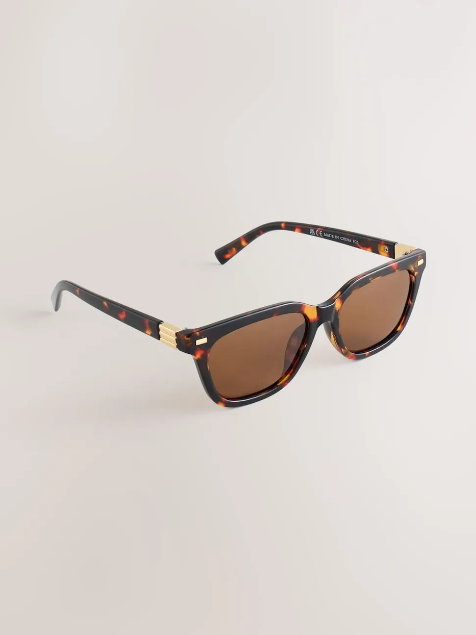 Marron écaille de tortue - Lunettes de soleil carrées