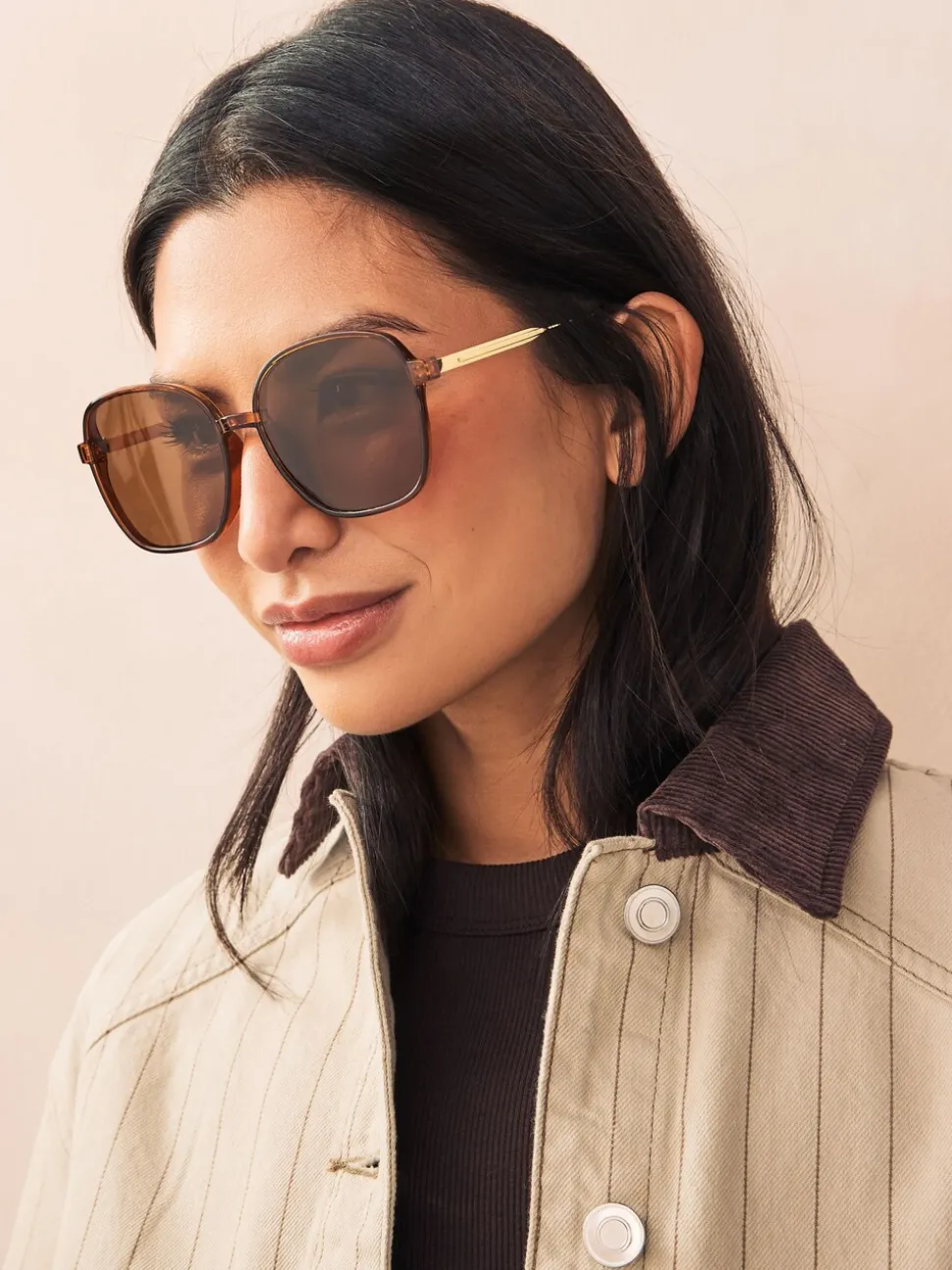 Marron caramel - Lunettes de soleil Square Frame