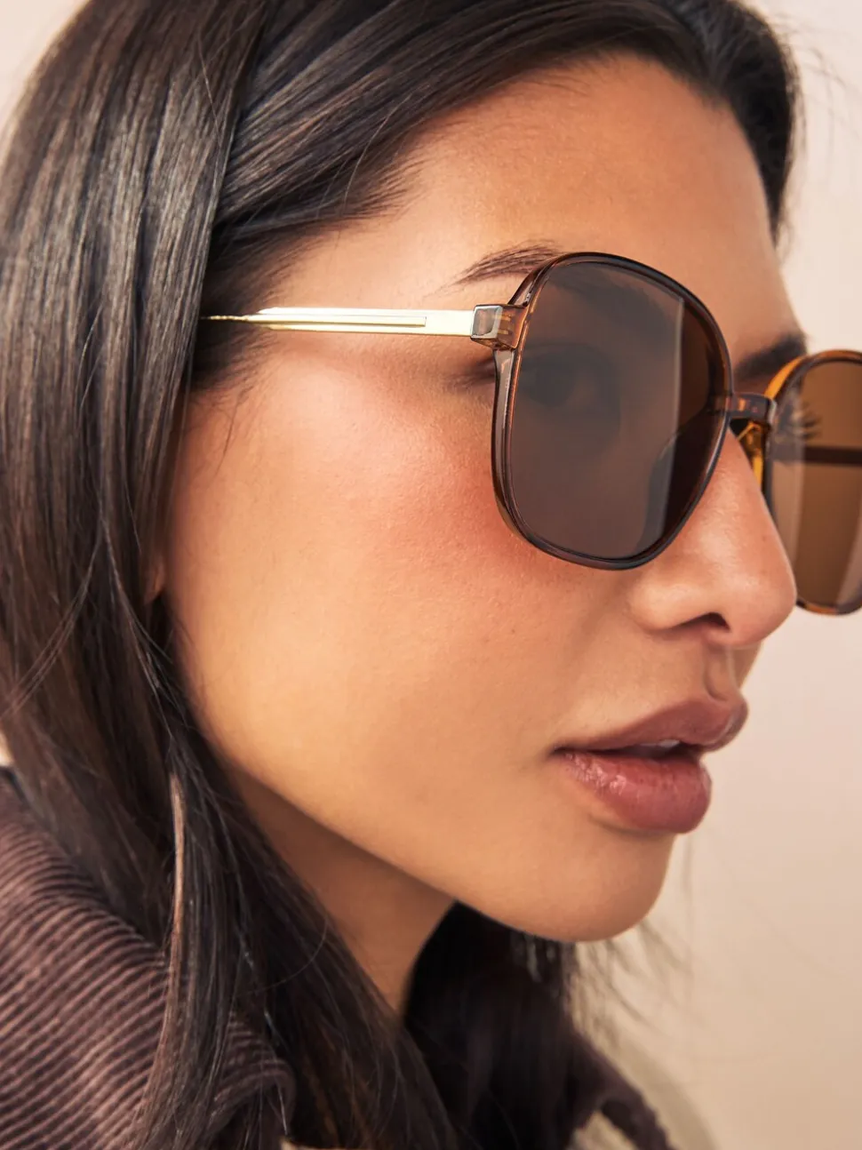 Marron caramel - Lunettes de soleil Square Frame