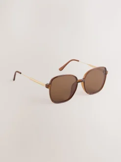 Marron caramel - Lunettes de soleil Square Frame