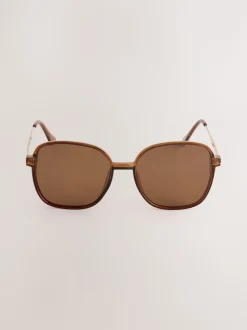 Marron caramel - Lunettes de soleil Square Frame