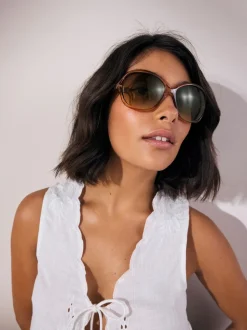 Marron caramel - Lunettes de soleil enveloppantes
