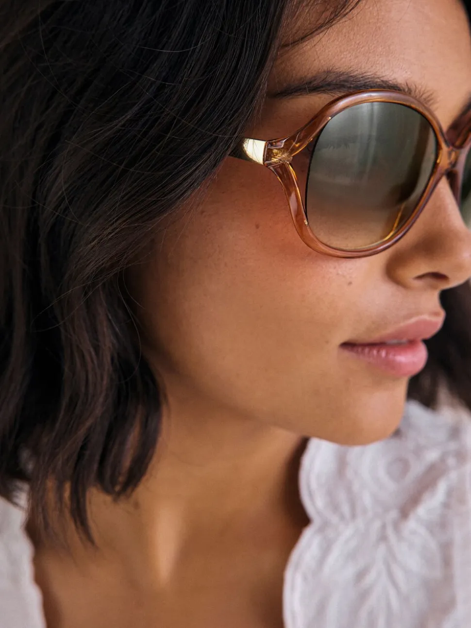 Marron caramel - Lunettes de soleil enveloppantes