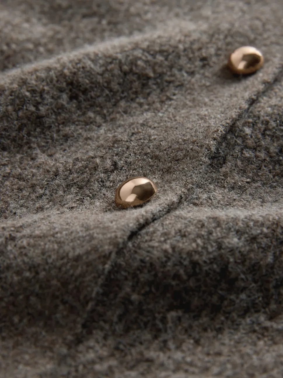 Marron chiné/Crème - The Set lot de 2 cardigans en maille côtelée épaisses avec laine
