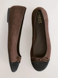 Marron chocolat - Ballerines à bout rond