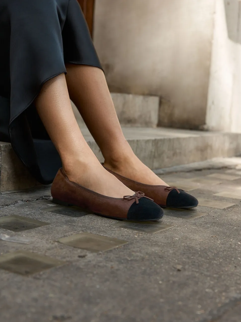 Marron chocolat - Ballerines à bout rond