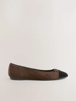 Marron chocolat - Ballerines à bout rond