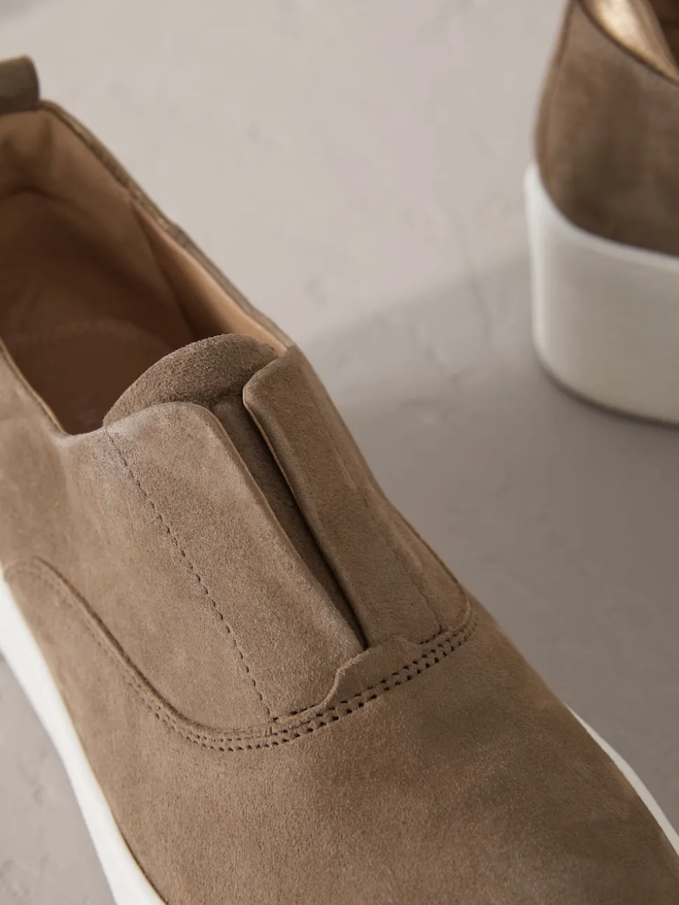 Marron chocolat - Baskets Signature en cuir à plateforme compensée épaisse