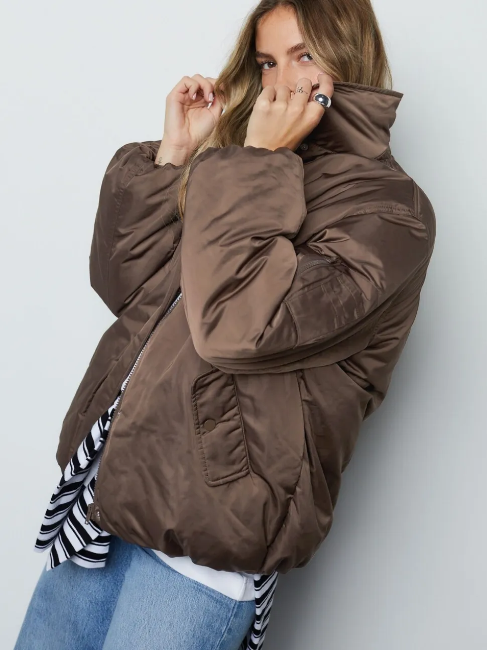 Marron chocolat - Blouson imperméable