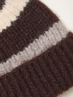 Marron chocolat - Bonnet FatFace rayé