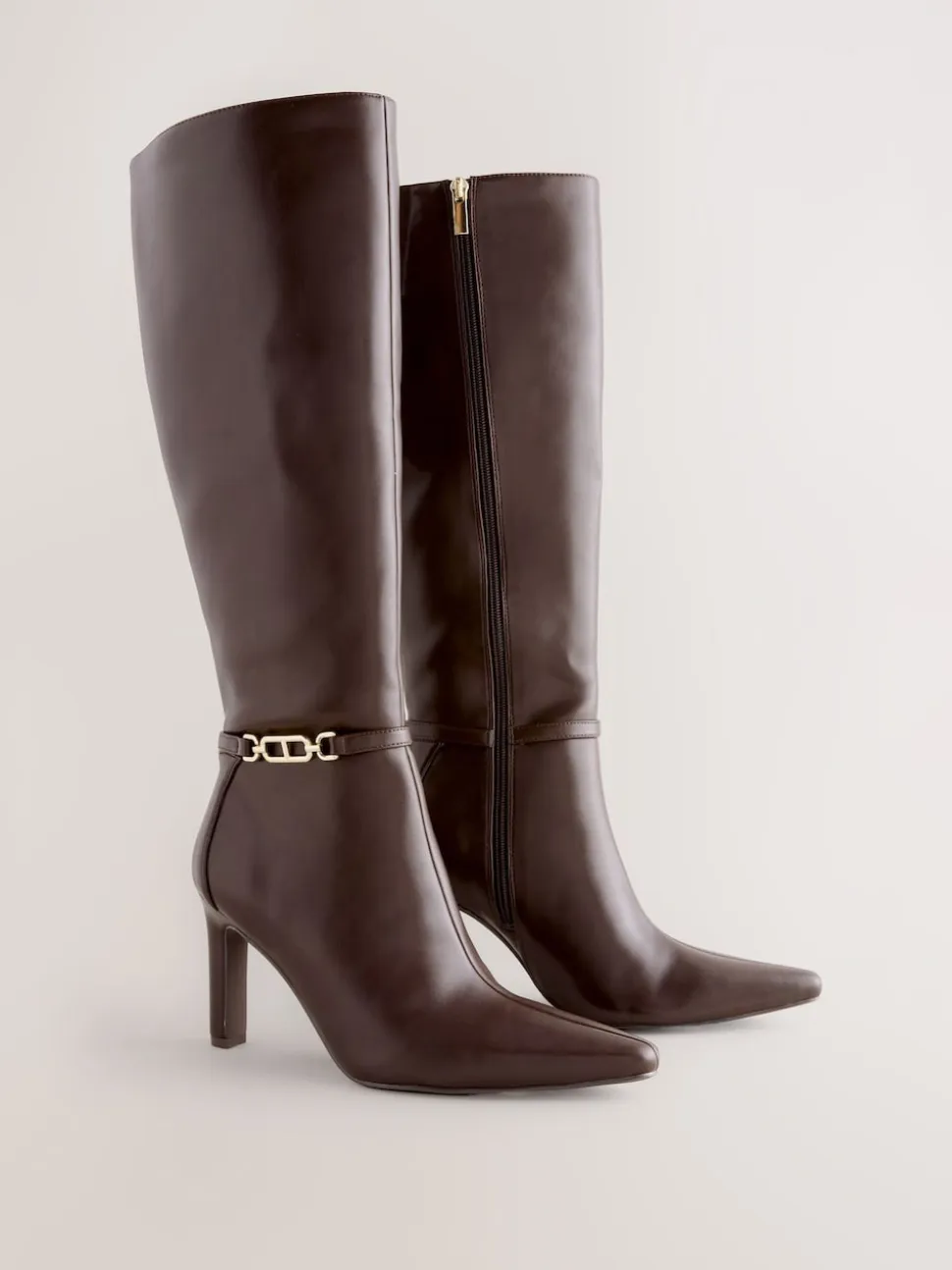 Marron chocolat - Bottes à talons Forever Comfort® à talons hauts avec finitions matérielles