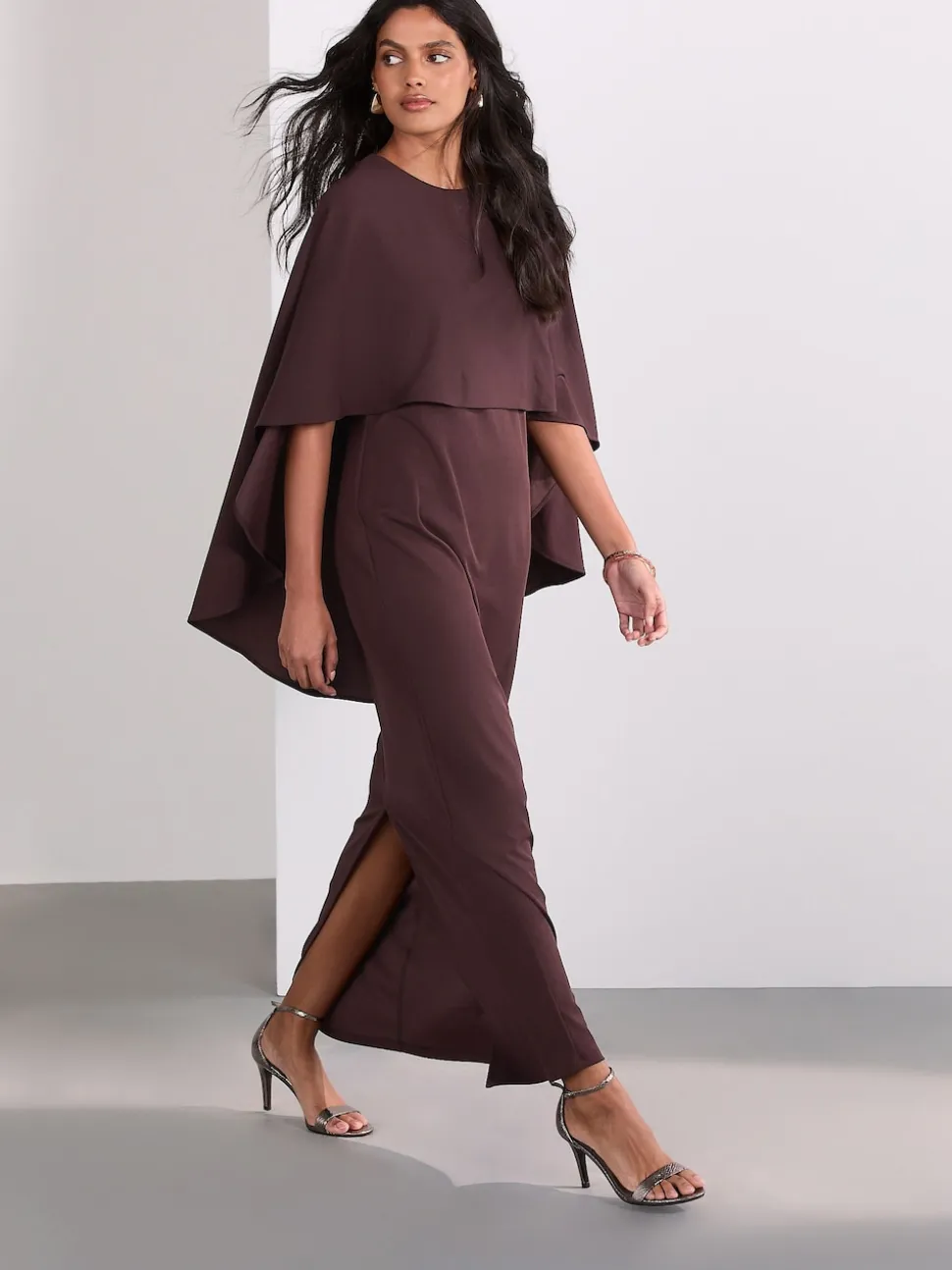 Marron chocolat - Cape Robe longue