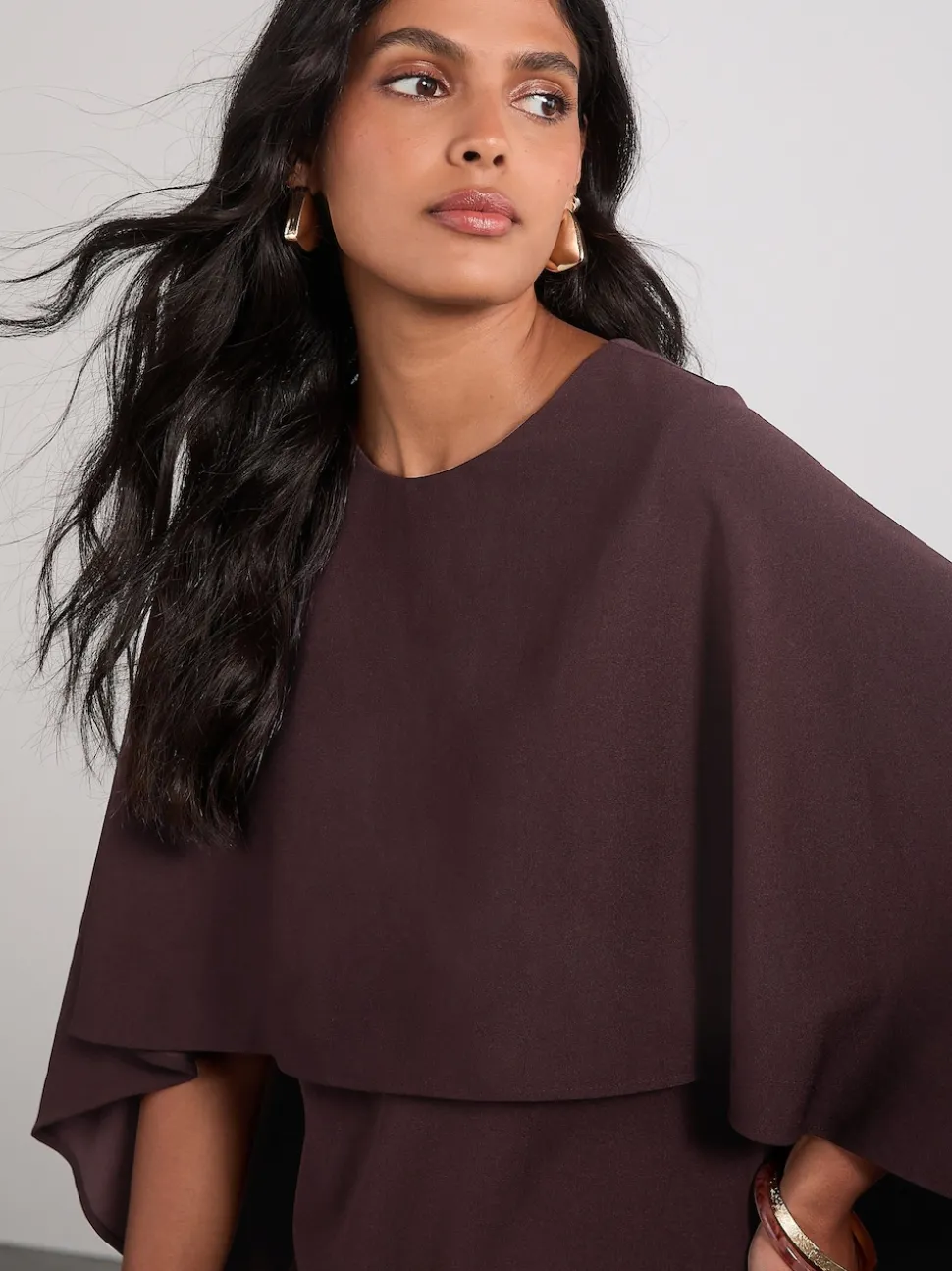 Marron chocolat - Cape Robe longue