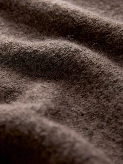 Marron chocolat - Cardigan tricoté à Col rond en laine