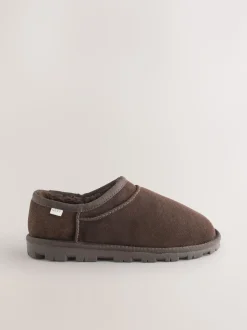 Marron chocolat - Chaussons en daim