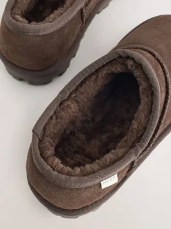 Marron chocolat - Chaussons en daim