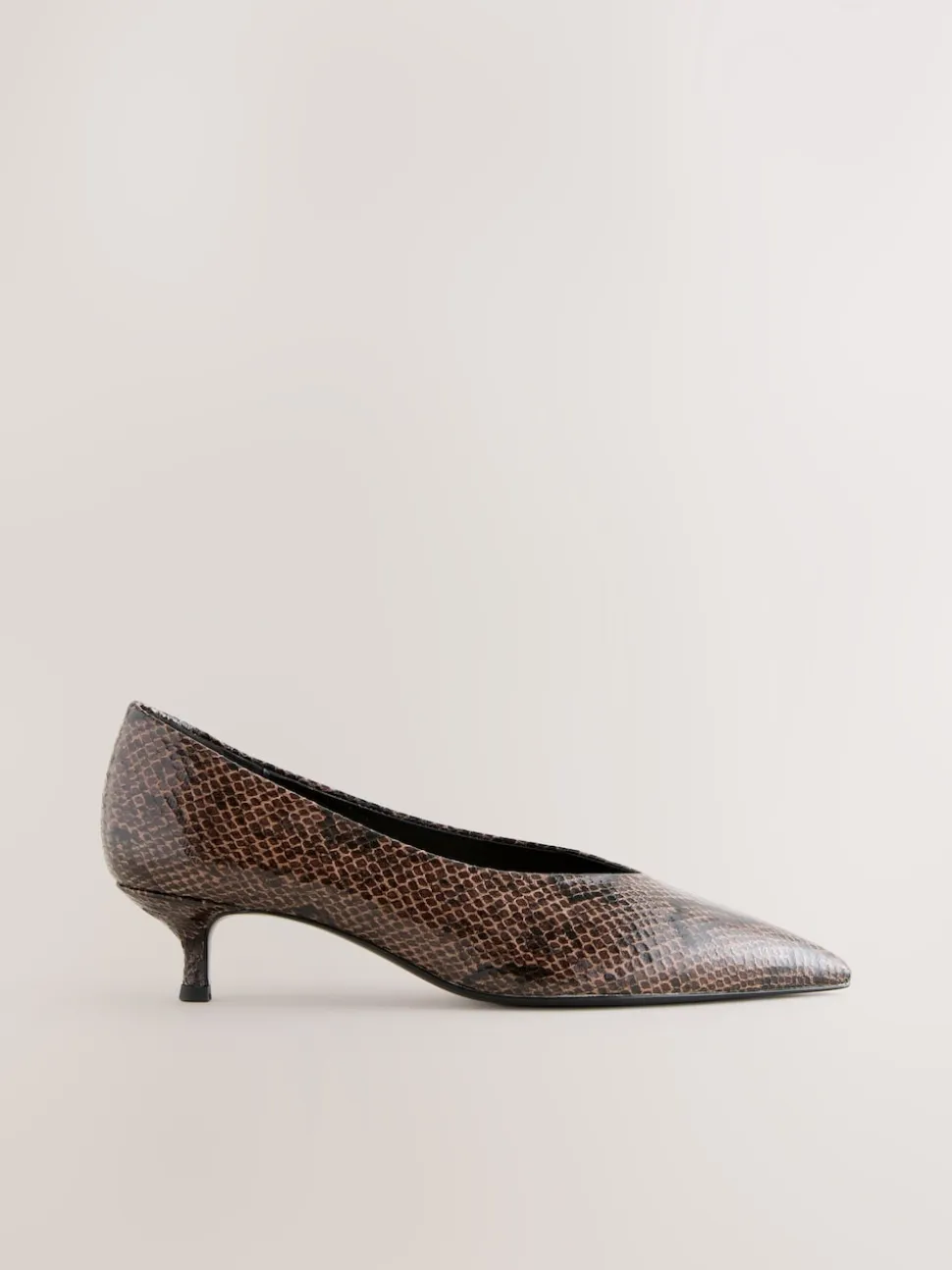 Marron chocolat - Chaussures à talons Kitten heel à bout pointu