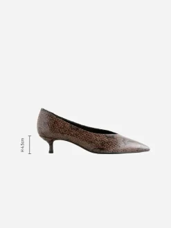 Marron chocolat - Chaussures à talons Kitten heel à bout pointu