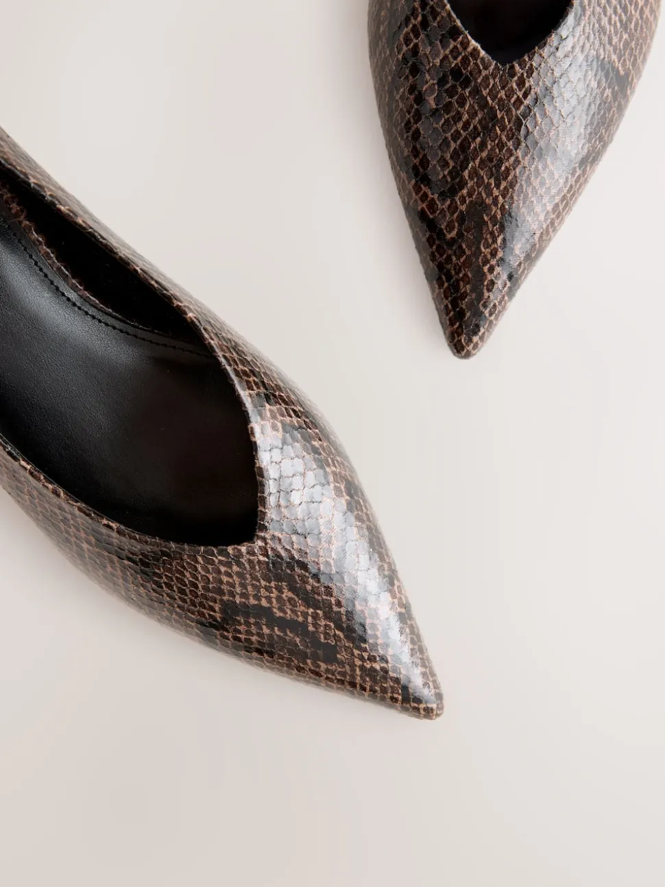 Marron chocolat - Chaussures à talons Kitten heel à bout pointu