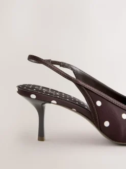 Marron chocolat - Chaussures à talons Forever Comfort® à pois et bride arrière