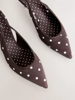 Marron chocolat - Chaussures à talons Forever Comfort® à pois et bride arrière