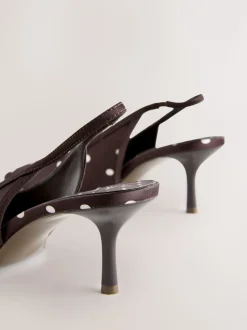 Marron chocolat - Chaussures à talons Forever Comfort® à pois et bride arrière