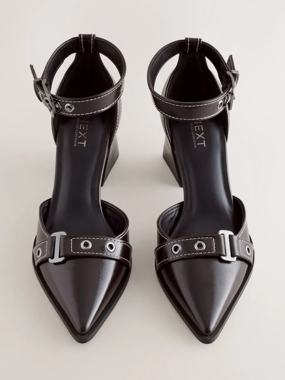 Marron chocolat - Chaussures à talons carrés Forever Comfort® à bout pointu