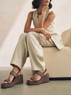 Marron chocolat - Chaussures compensées Craft en cuir haut de gamme