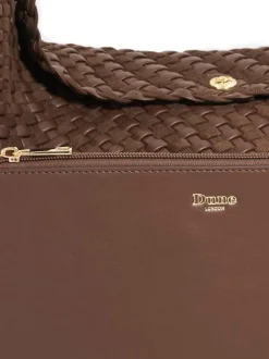 Marron chocolat - Dune London Deliberate Large Woven Slouch Bag